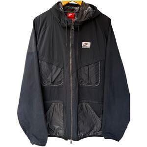 Nike International Windbreaker Jacket Mens XXL Black Full Zip Hooded Lightweight